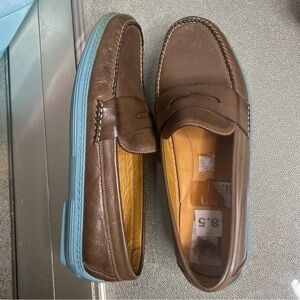 Peter Millar Brown Driving Penny Loafers Slip On Shoes Leather